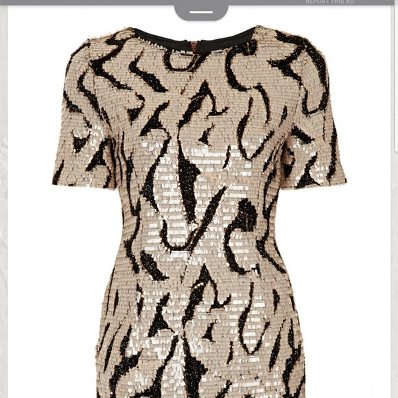 Topshop Sequin Tinsel T-shirt Dress - Picture 4 of 8